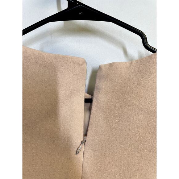 L.K. BENNETT Sissi Asymmetric Neck Knee Length Sheath Dress Pink/nude - Picture 7 of 13